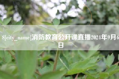 邹城消防教育公开课直播2024年9月6日