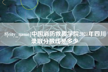邹城中国消防救援学院2021年四川录取分数线是多少