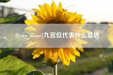 邹城九宫位代表什么意思