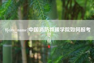 邹城中国消防救援学院如何报考