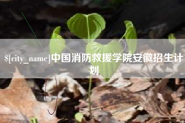 邹城中国消防救援学院安徽招生计划