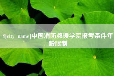 邹城中国消防救援学院报考条件年龄限制
