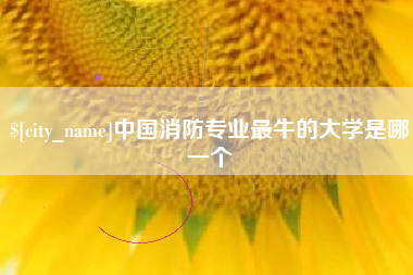邹城中国消防专业最牛的大学是哪一个