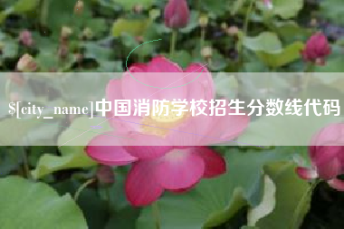 邹城中国消防学校招生分数线代码