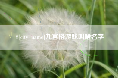 邹城九宫格游戏叫啥名字