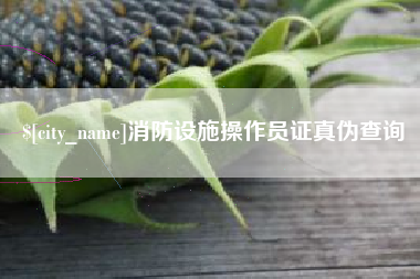 邹城消防设施操作员证真伪查询