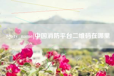 邹城中国消防平台二维码在哪里