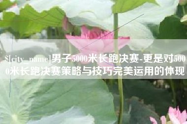 邹城男子5000米长跑决赛-更是对5000米长跑决赛策略与技巧完美运用的体现