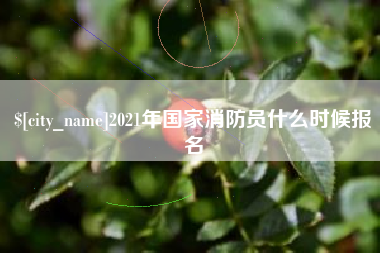 邹城2021年国家消防员什么时候报名