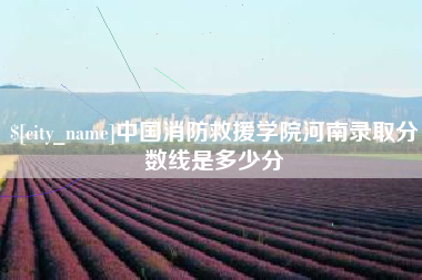 邹城中国消防救援学院河南录取分数线是多少分