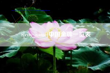 邹城中国金牌一览表