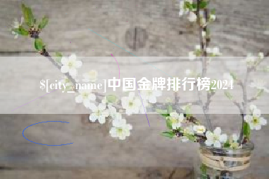 邹城中国金牌排行榜2024