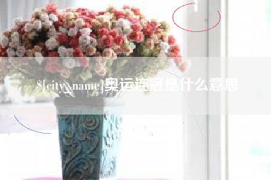 邹城奥运连冠是什么意思